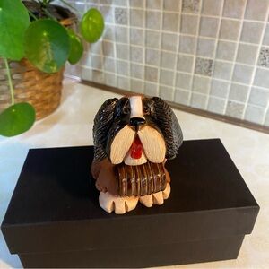 Vintage Artesania Rinconada‎ Saint Bernard Dog Figurine Uruguay Art Pottery